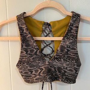 Strange Bikinis Tenaya Top in Matrix/Gold, Size XS